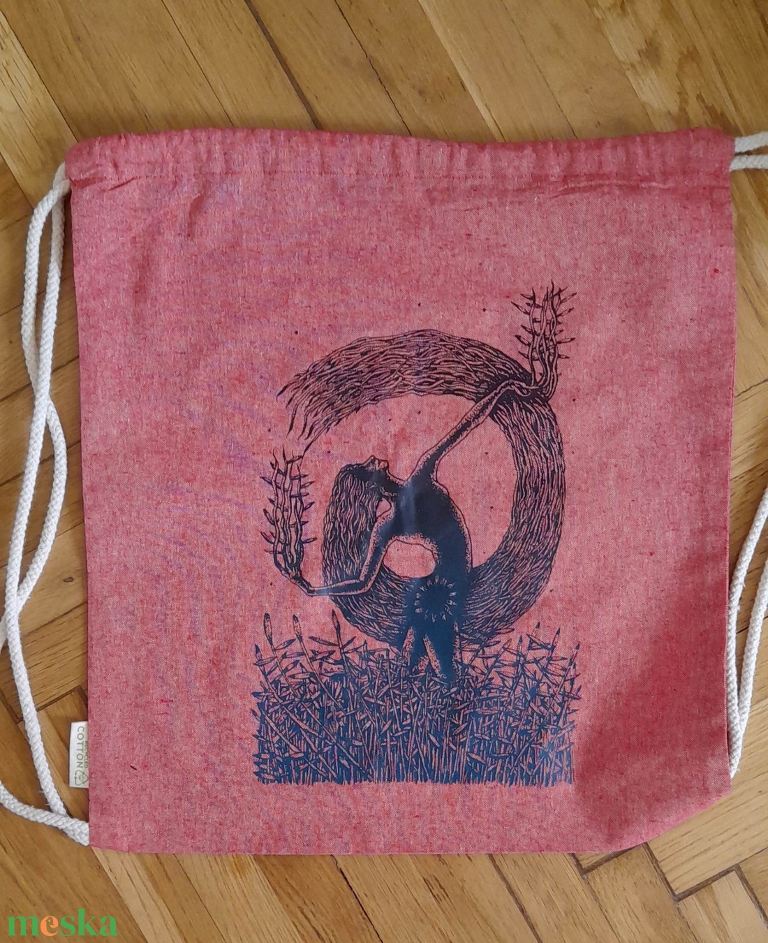 gymbag hátizsák boho  - táska & tok - hátizsák - tornazsák, gymbag - Meska.hu
