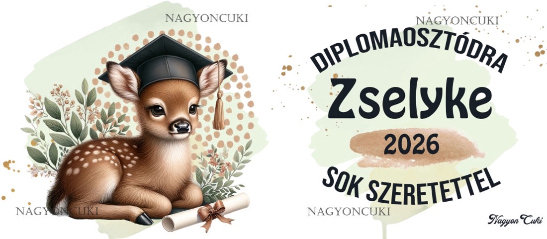 Névvel kérhető Szarvas - 2026 évi Ballagásra mintás persely -  - Meska.hu
