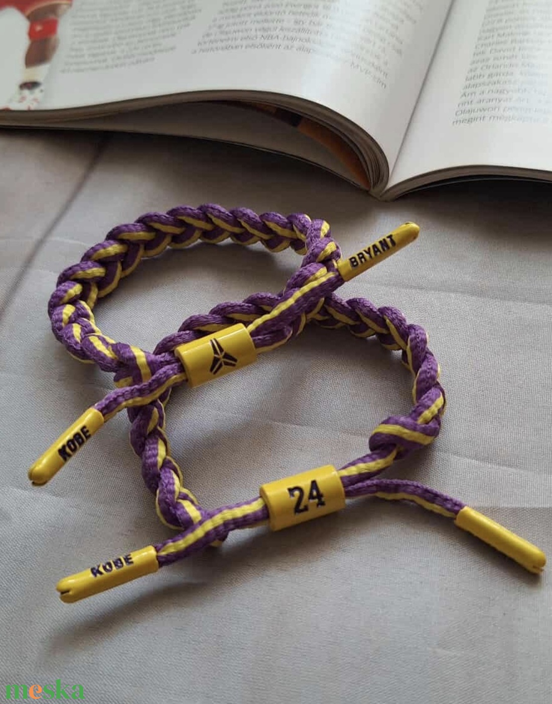 Kobe Bryant fonott karkötő - ékszer - karkötő - fonott karkötő - Meska.hu