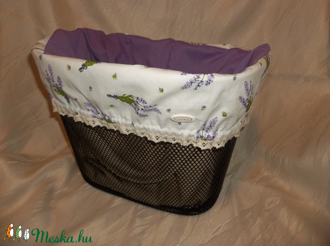 Kerékpárkosár huzat és táska 2in1 homok és levendula -  - Meska.hu