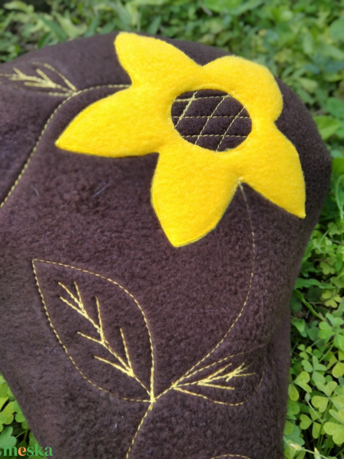 Téli kerékpár üléshuzat vízhatlan réteggel, sárga virág  - táska & tok - edzőtáskák - edzőtáskák - Meska.hu