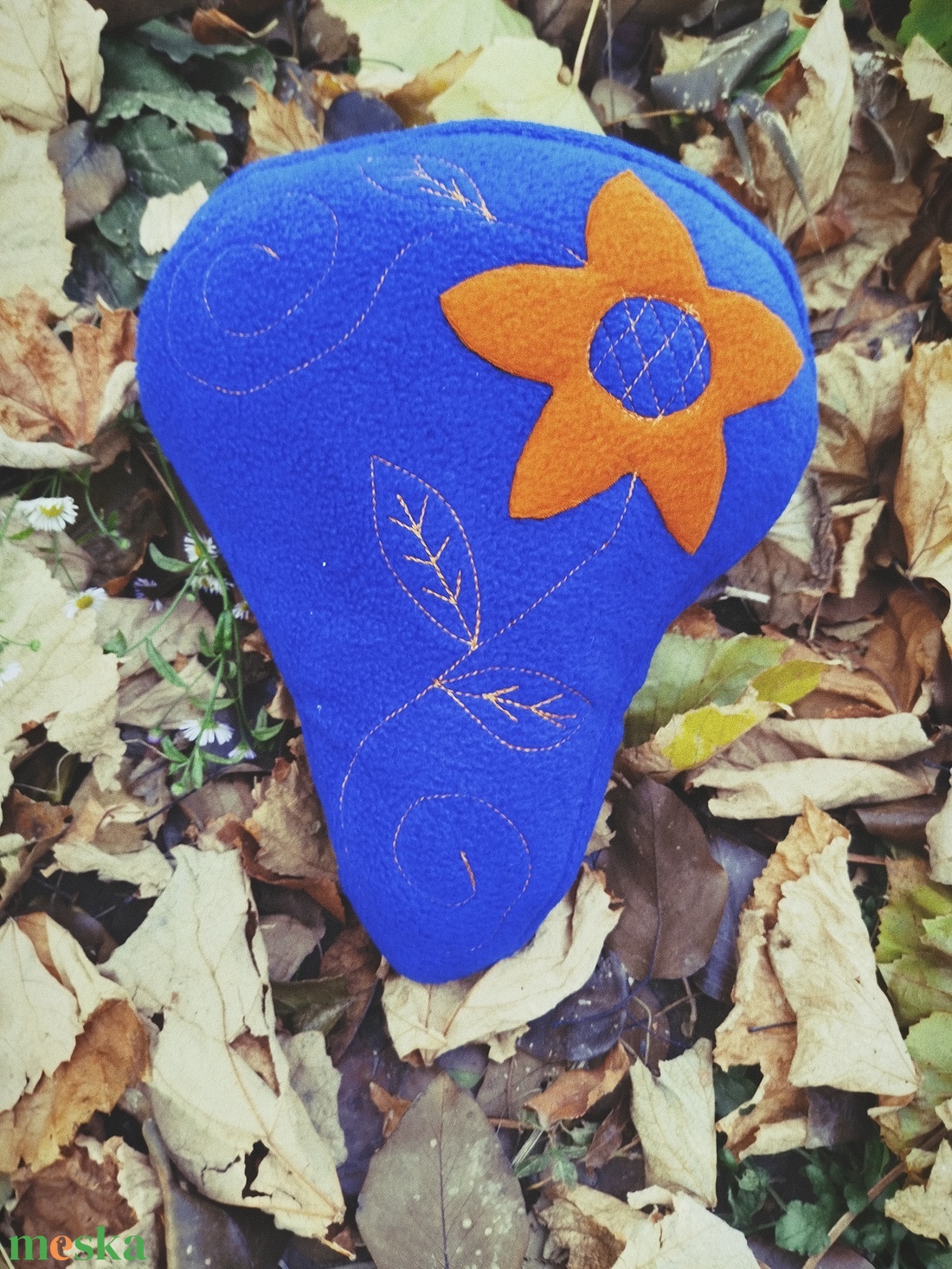 Nagy méretű téli kerékpár üléshuzat vízhatlan réteggel, virág  - táska & tok - edzőtáskák - edzőtáskák - Meska.hu