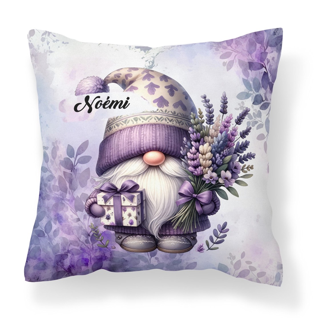 Névvel kérhető - Levendulás manó ajándékkal mintás párna - otthon & életmód - lakástextil - párna & párnahuzat - díszpárna (belsővel együtt) - Meska.hu