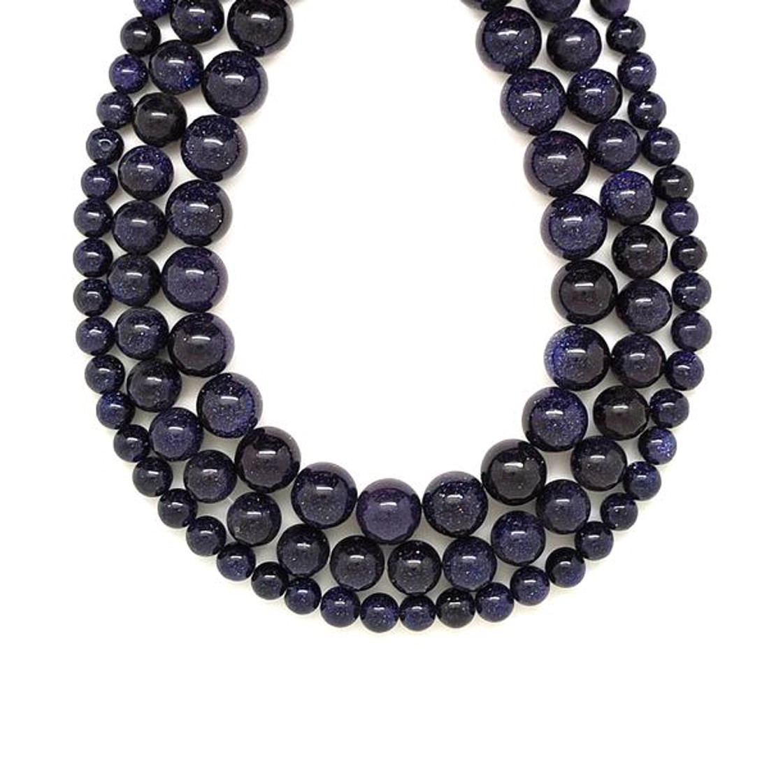 Goldstone kék golyó 14mm ékszerkészítő alapanyag (füzér) - kellékek & szerszámok - ásvány alapanyag - ásványfüzér - Meska.hu