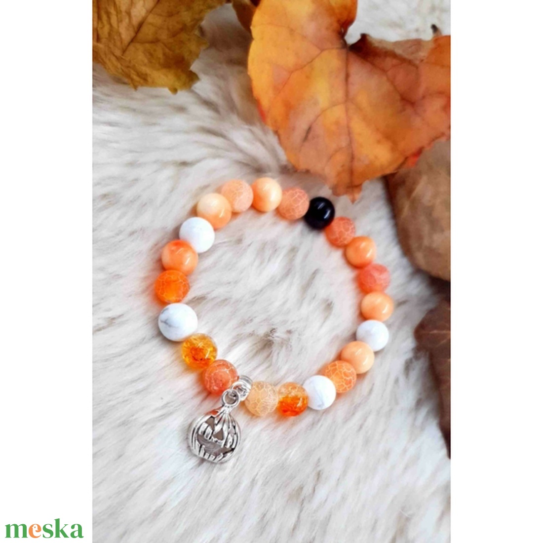 Halloween ásványkarkötő tök medálkával - ékszer - karkötő - ásványkarkötő - Meska.hu Halloween ásványkarkötő tök medálkával - ékszer - karkötő - ásványkarkötő - Meska.hu