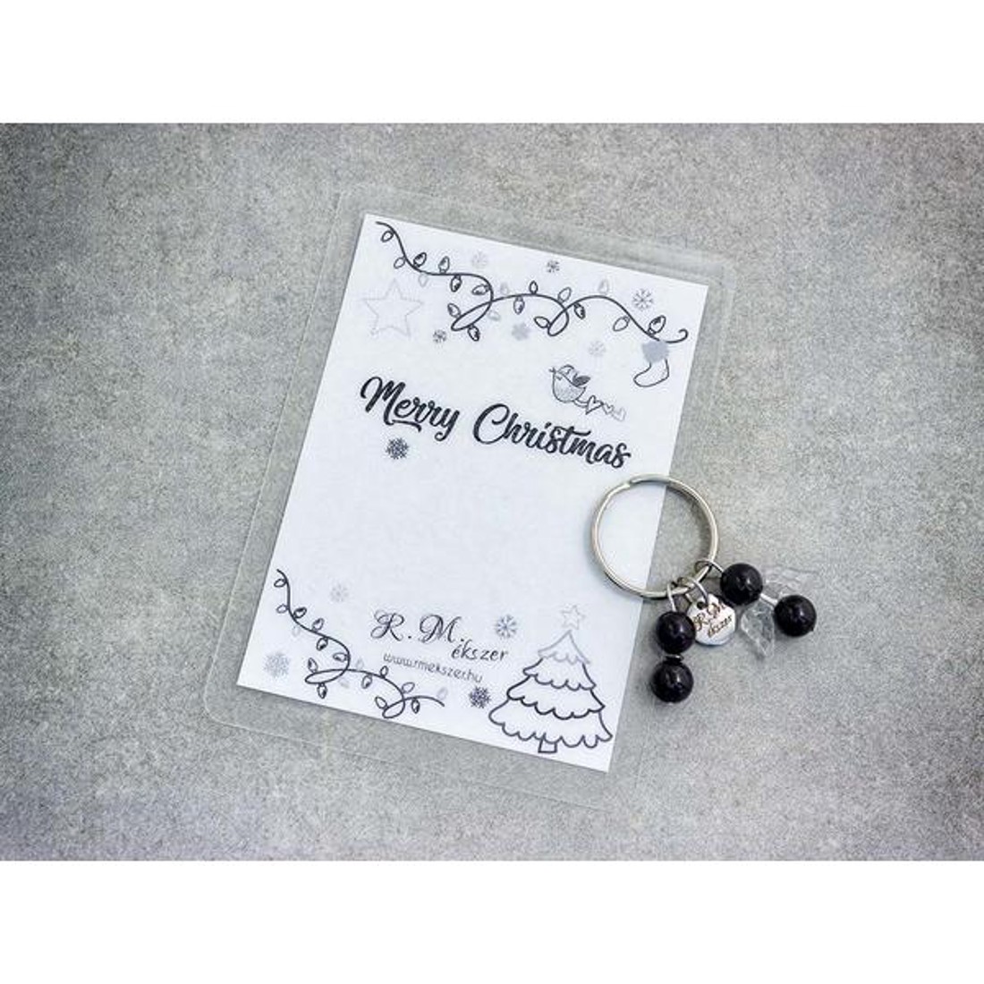 Merry Christmas kulcstartó ónixszal -  - Meska.hu