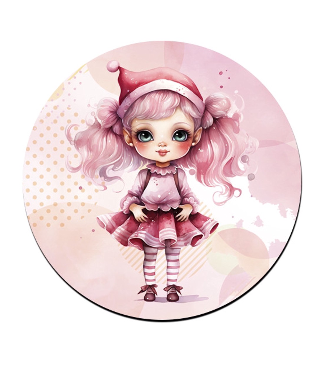 Pink cuki krampusz lány mintás bögre alátét - otthon & életmód - konyhafelszerelés, tálalás - tálalás - tányér- és poháralátét - Meska.hu