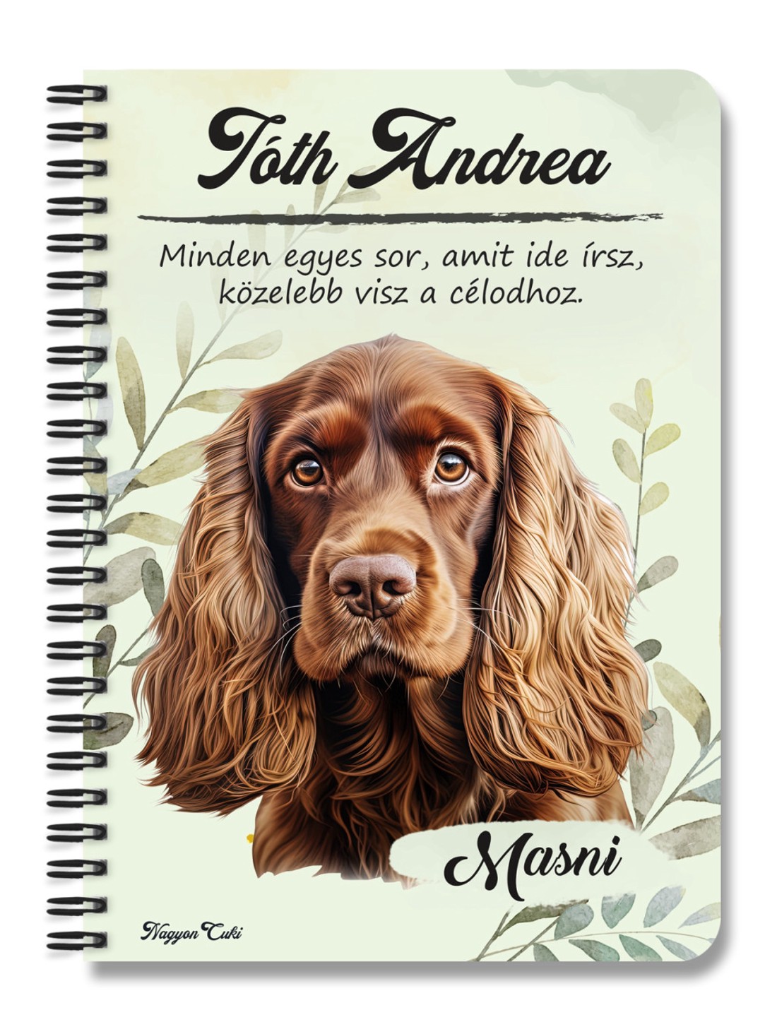 Személyre szabható - Barna Amerikai cocker spániel portré mintás A6-os füzet - otthon & életmód - papír, írószer - jegyzetfüzet & napló - Meska.hu