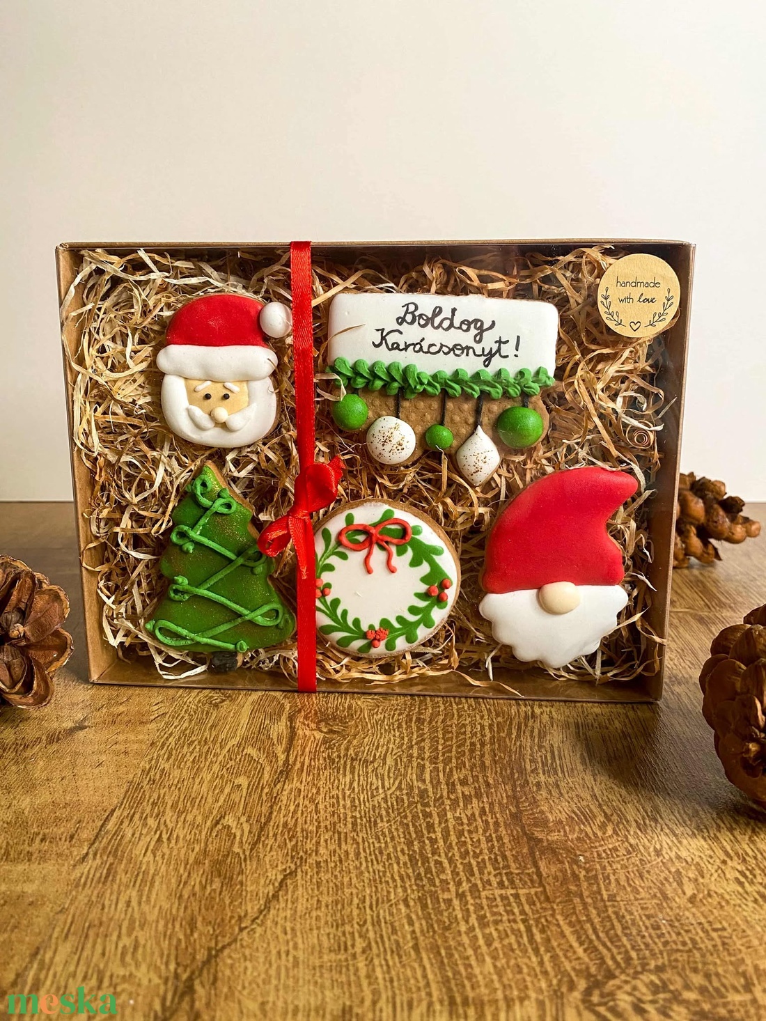 Ünnepség - Mézeskalács dísz dobozban - karácsony - karácsonyi lakásdekoráció - karácsonyi lakásdíszek - Meska.hu
