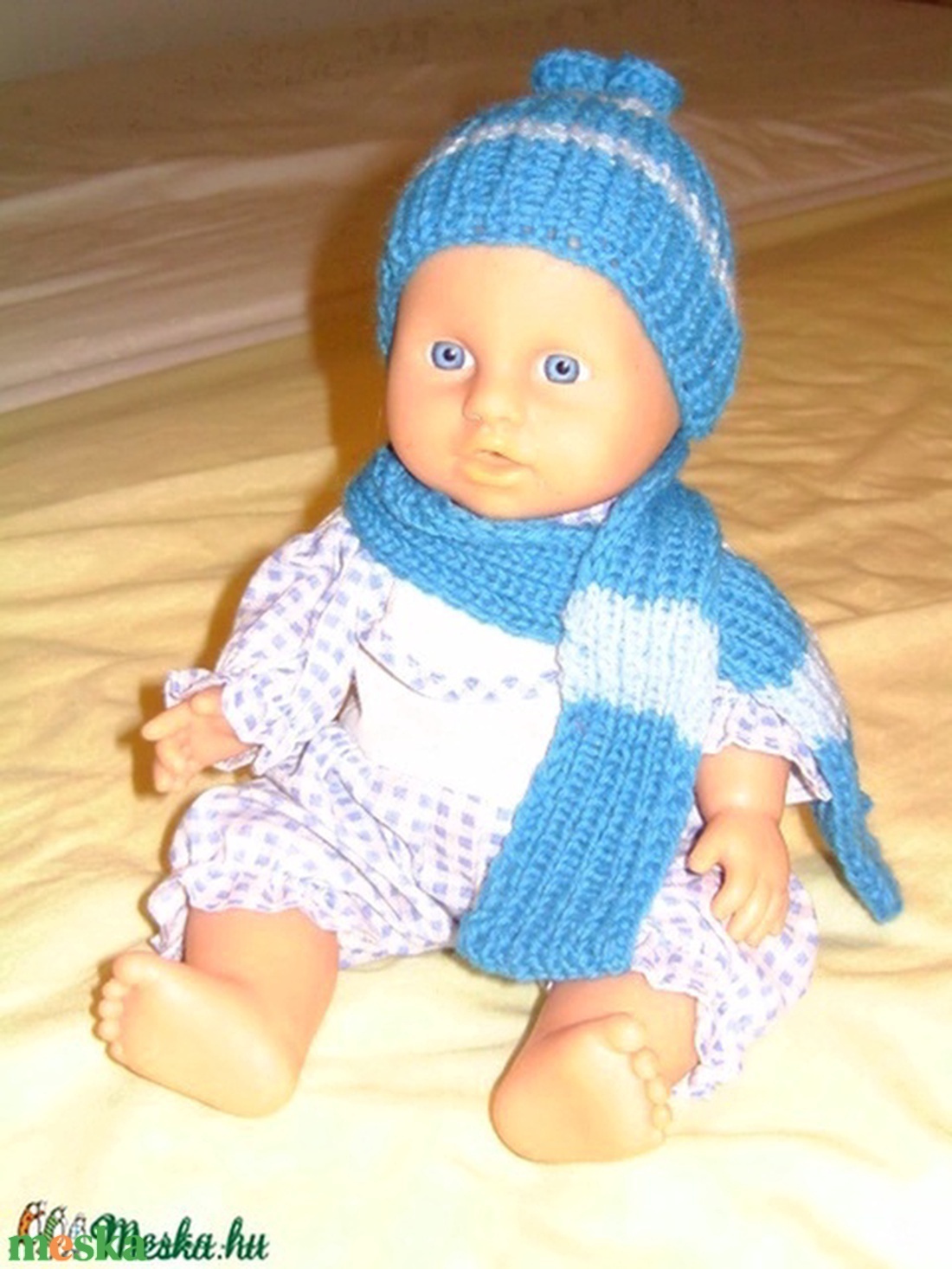 Játék babának sapka-sál garnitúra - játék & sport - baba & babaház - baba - Meska.hu