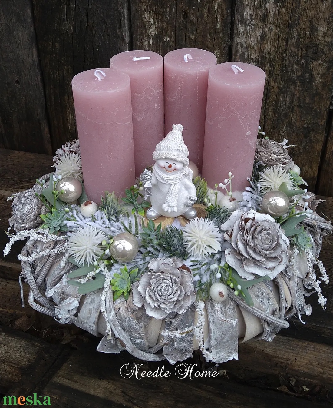 Hóemberkés adventi koszorú - karácsony - adventi díszek - adventi koszorú - Meska.hu Hóemberkés adventi koszorú - karácsony - adventi díszek - adventi koszorú - Meska.hu