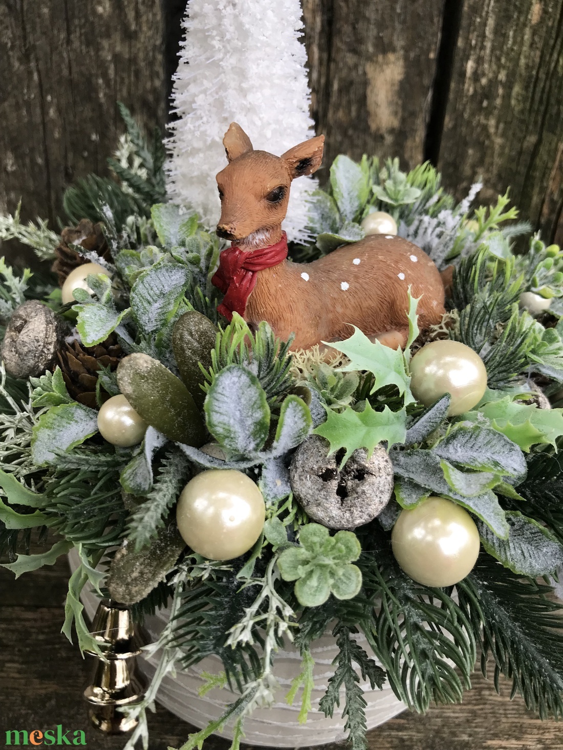 Őzikés asztali dísz - karácsony - adventi díszek - adventi asztaldísz - Meska.hu