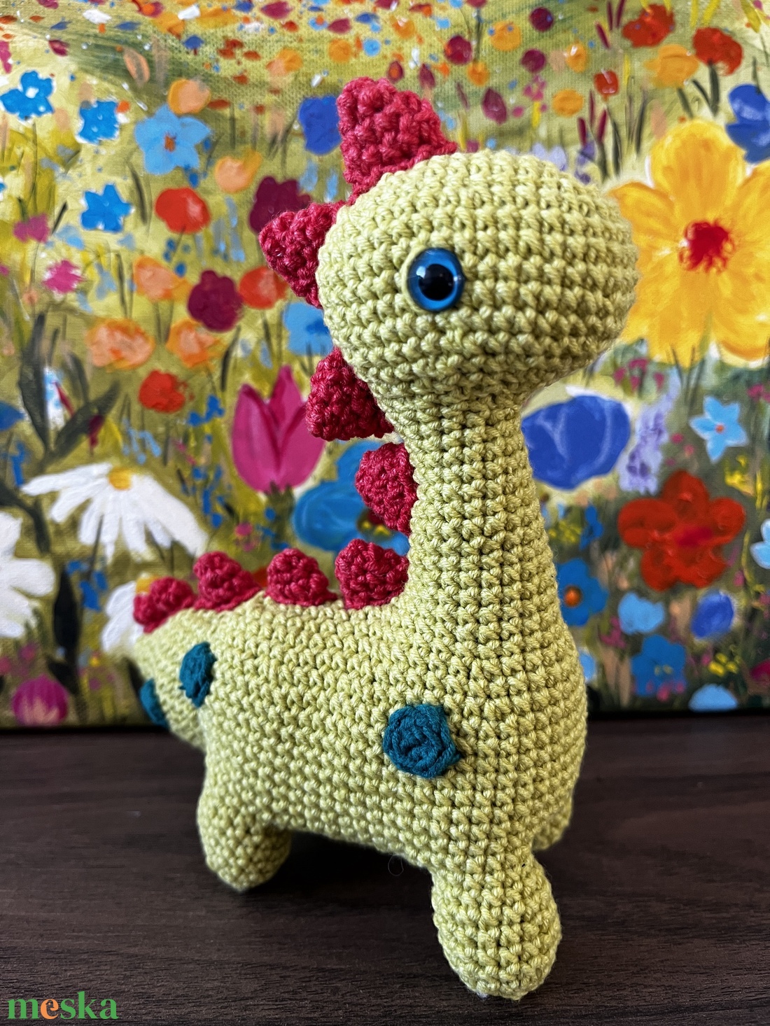 Horgolt dínó játékfigura plüss - játék & sport - plüssállat & játékfigura - láma - Meska.hu