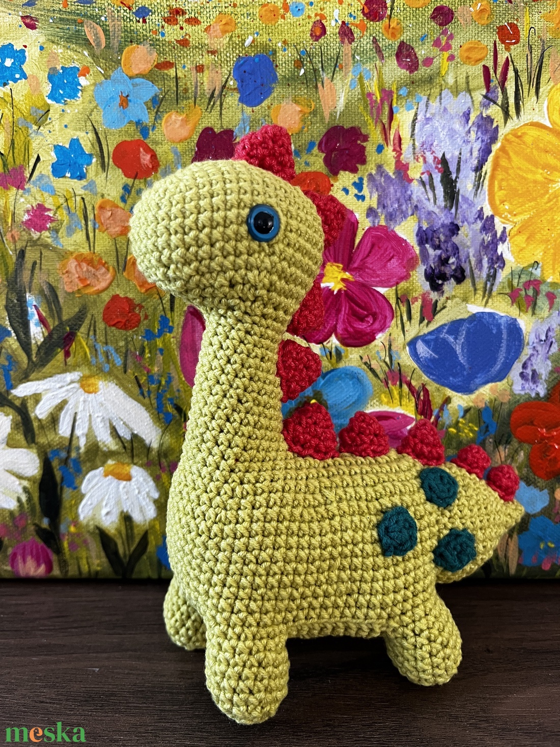 Horgolt dínó játékfigura plüss - játék & sport - plüssállat & játékfigura - láma - Meska.hu