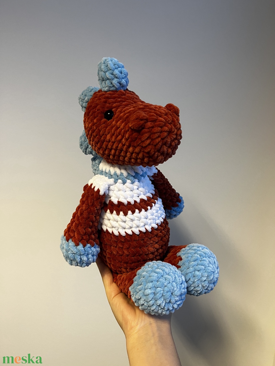 Horgolt dínó játékfigura plüss - játék & sport - plüssállat & játékfigura - láma - Meska.hu