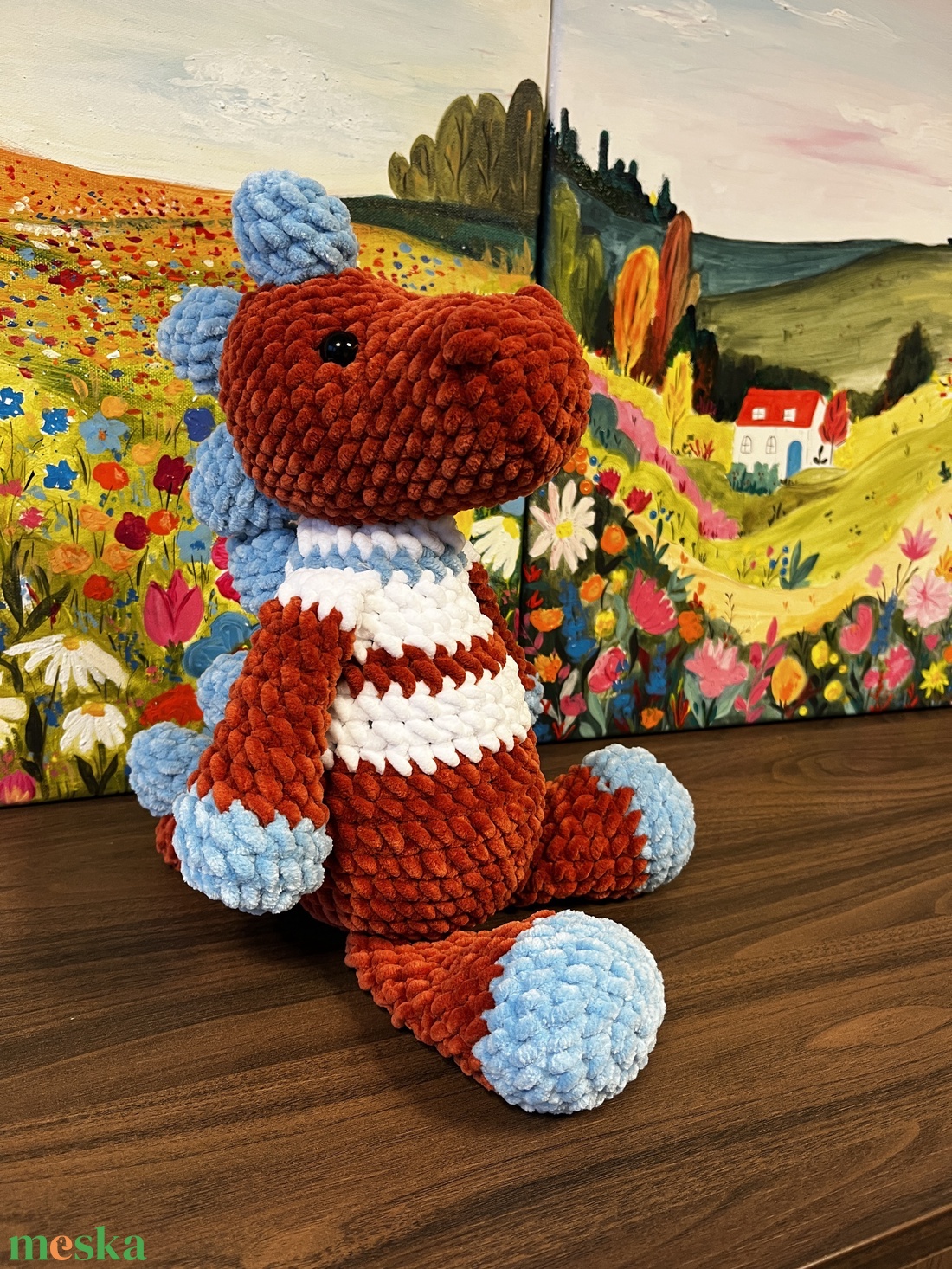 Horgolt dínó játékfigura plüss - játék & sport - plüssállat & játékfigura - láma - Meska.hu