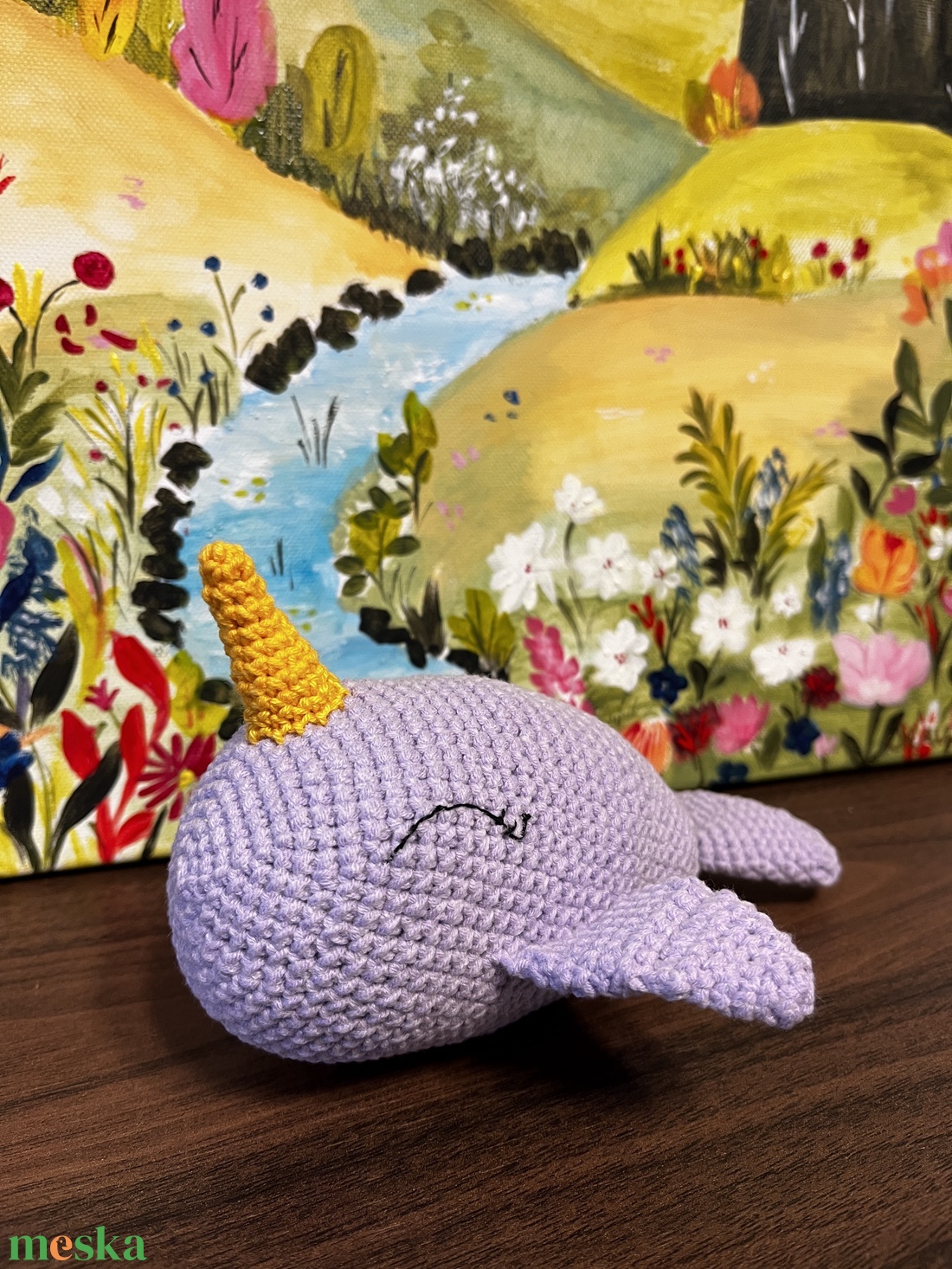 Horgolt narvál játékfigura plüss - játék & sport - plüssállat & játékfigura - láma - Meska.hu