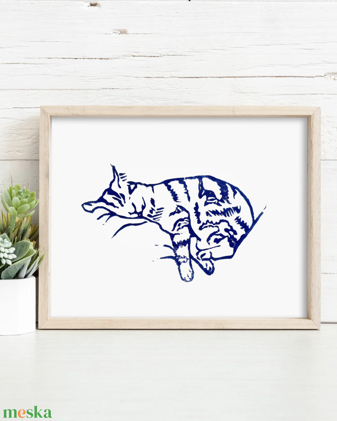 The Sleeping Cat -  linónyomat - művészet - grafika & illusztráció - művészi nyomat - Meska.hu