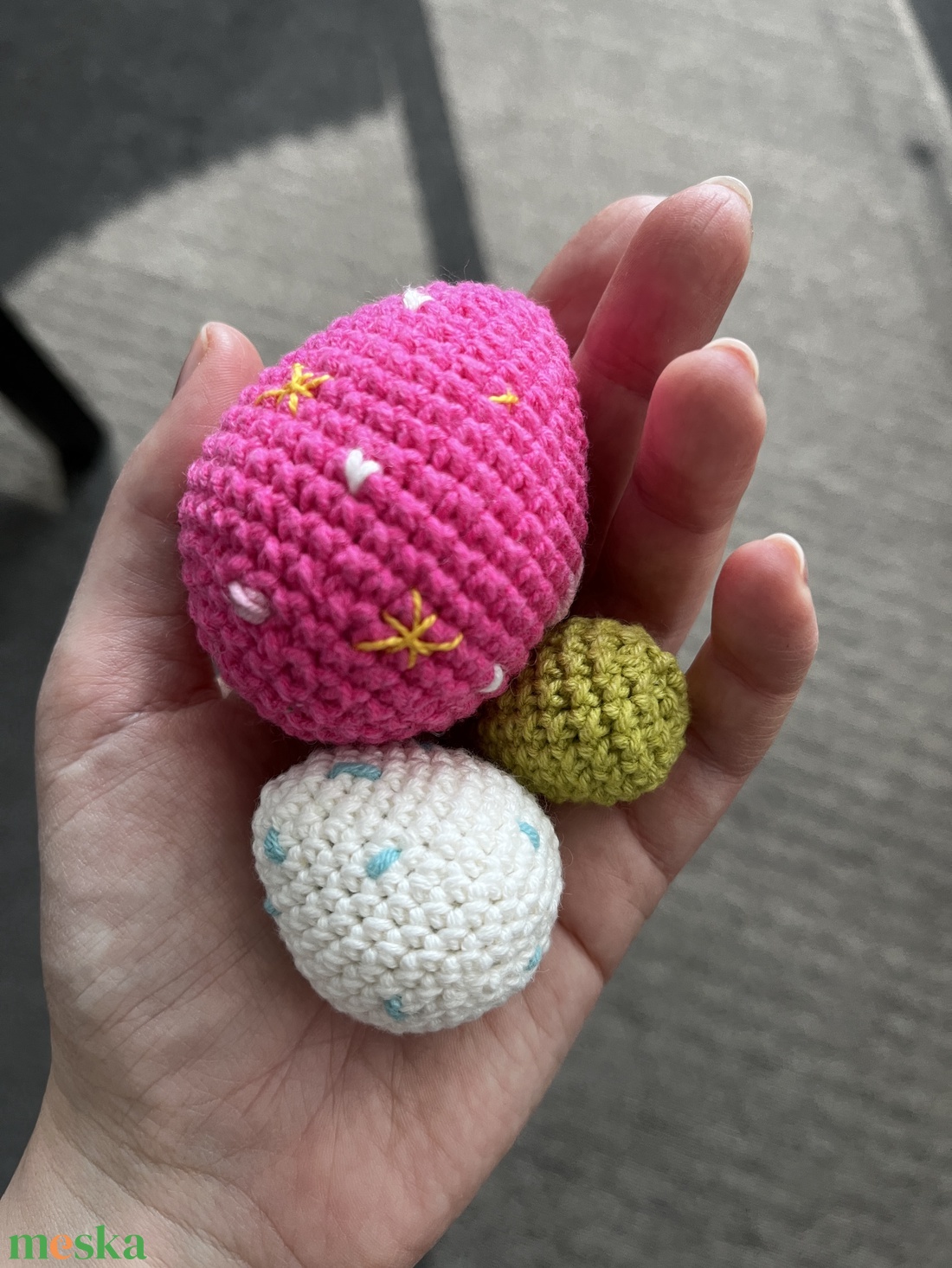 Horgolt tojások (csomag) - ünnepi díszek, dekorációk - húsvéti díszek és dekorációk - húsvéti tojás, hímestojás - Meska.hu