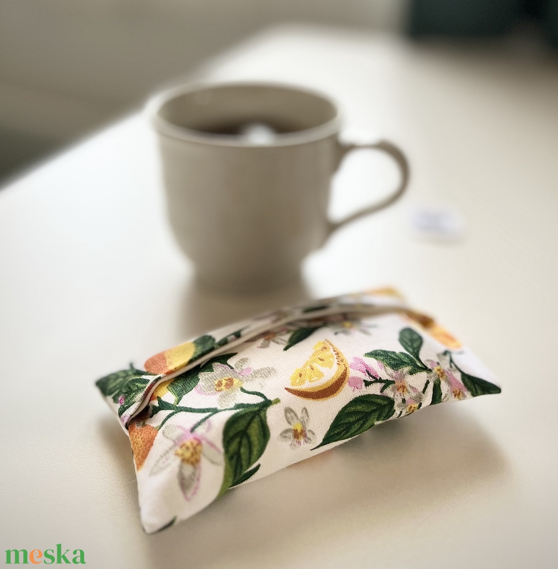 Citrom Mintás Zsebkendő Tartó - 100% pamut - táska & tok - pénztárca & más tok - zsebkendőtartó tok - Meska.hu