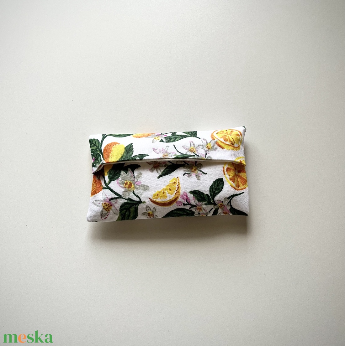 Citrom Mintás Zsebkendő Tartó - 100% pamut - táska & tok - pénztárca & más tok - zsebkendőtartó tok - Meska.hu