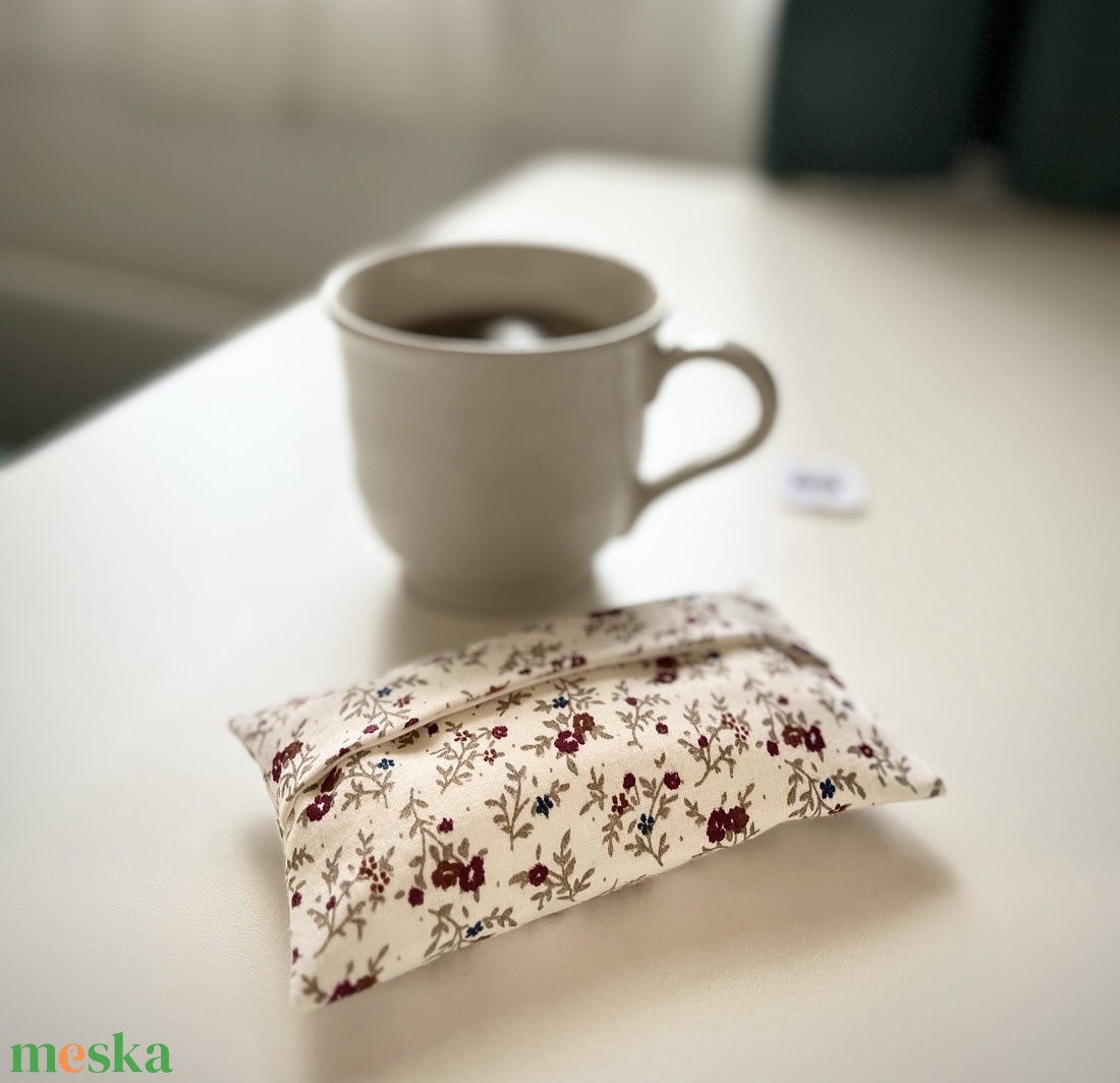 Virágmintás Zsebkendő Tartó - 100% pamut - táska & tok - pénztárca & más tok - zsebkendőtartó tok - Meska.hu