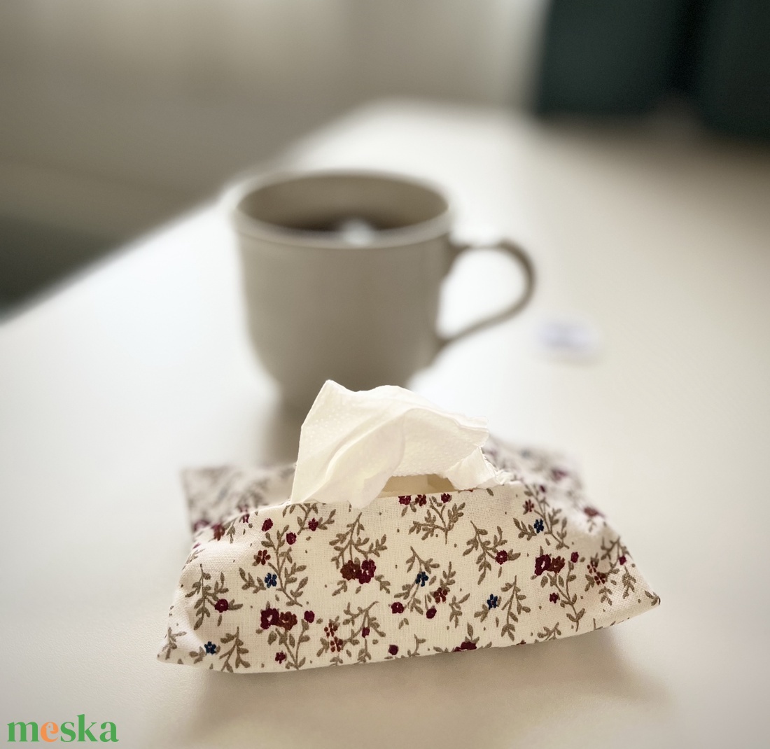 Virágmintás Zsebkendő Tartó - 100% pamut - táska & tok - pénztárca & más tok - zsebkendőtartó tok - Meska.hu