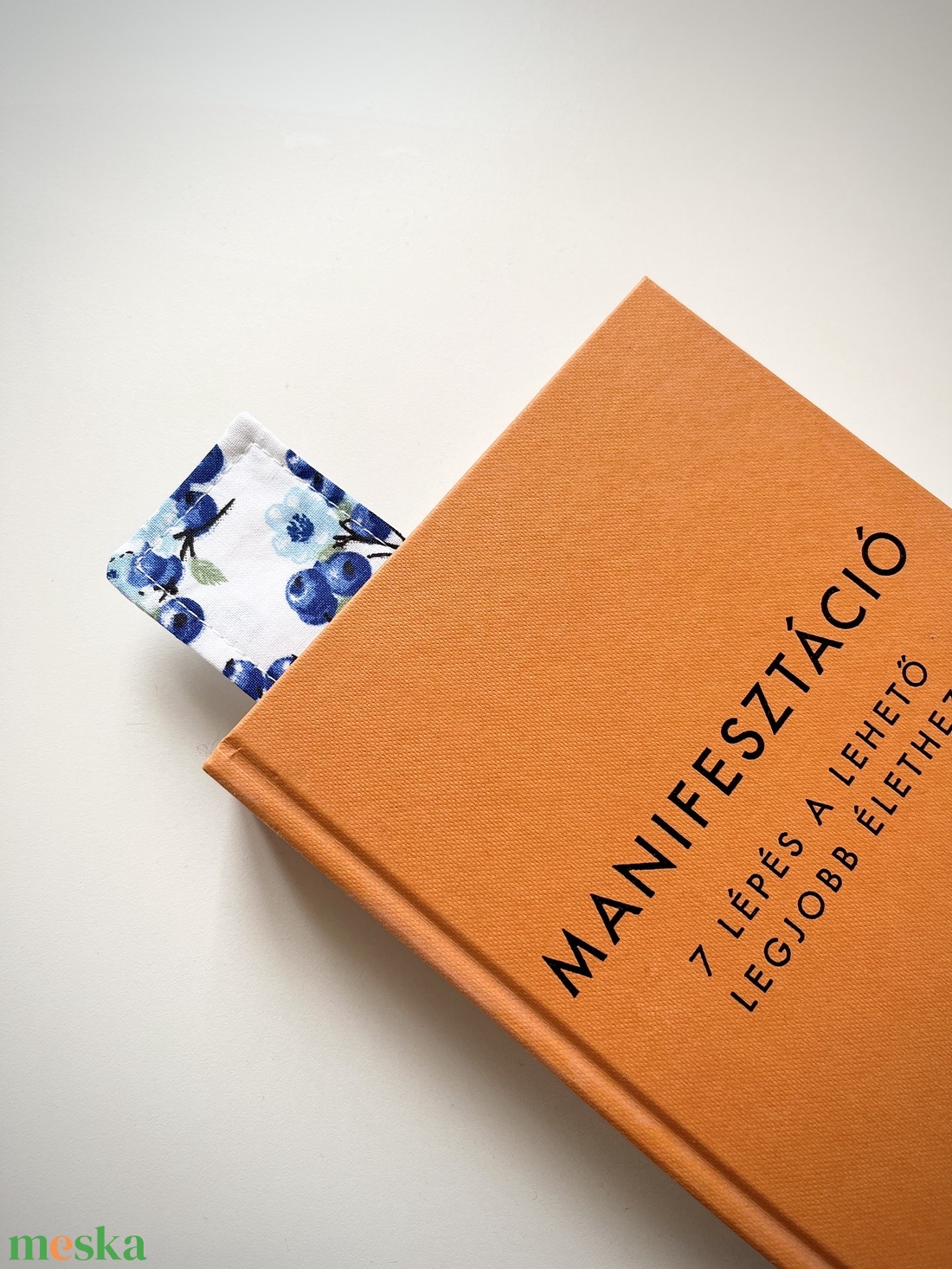 Áfonyás-nefelejcstarkás textil könyvjelző � 100% pamut - könyv & zene - könyvjelző - Meska.hu