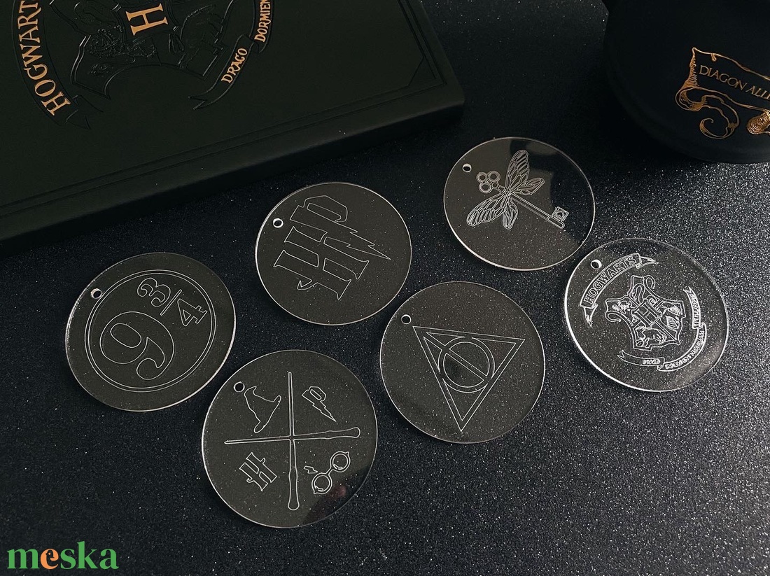 Harry Potter plexi karácsonyfadísz szett - karácsony - karácsonyi lakásdekoráció - karácsonyfadíszek - Meska.hu
