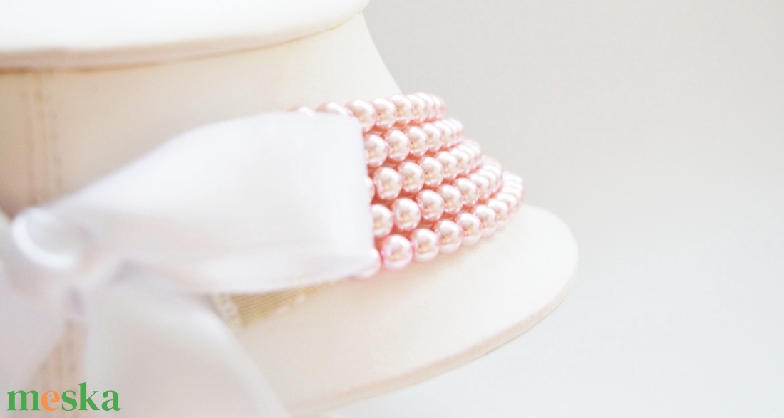 5 soros rózsaszín kaláris - 6 mm-es üvegtekla gyöngyből - ékszer - nyaklánc - gyöngyös nyaklánc - Meska.hu