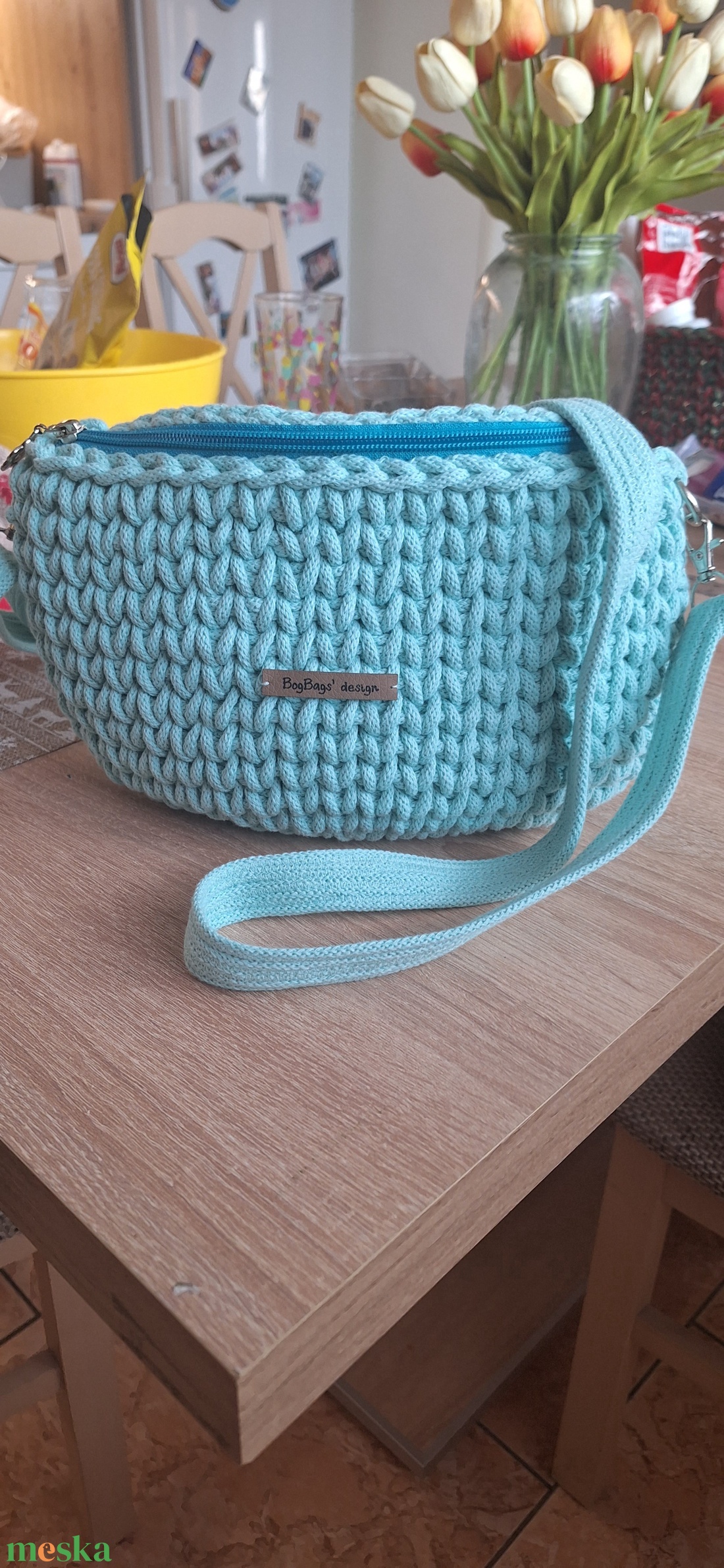 horgolt övtaska - táska & tok - kézitáska & válltáska - kézitáska - Meska.hu