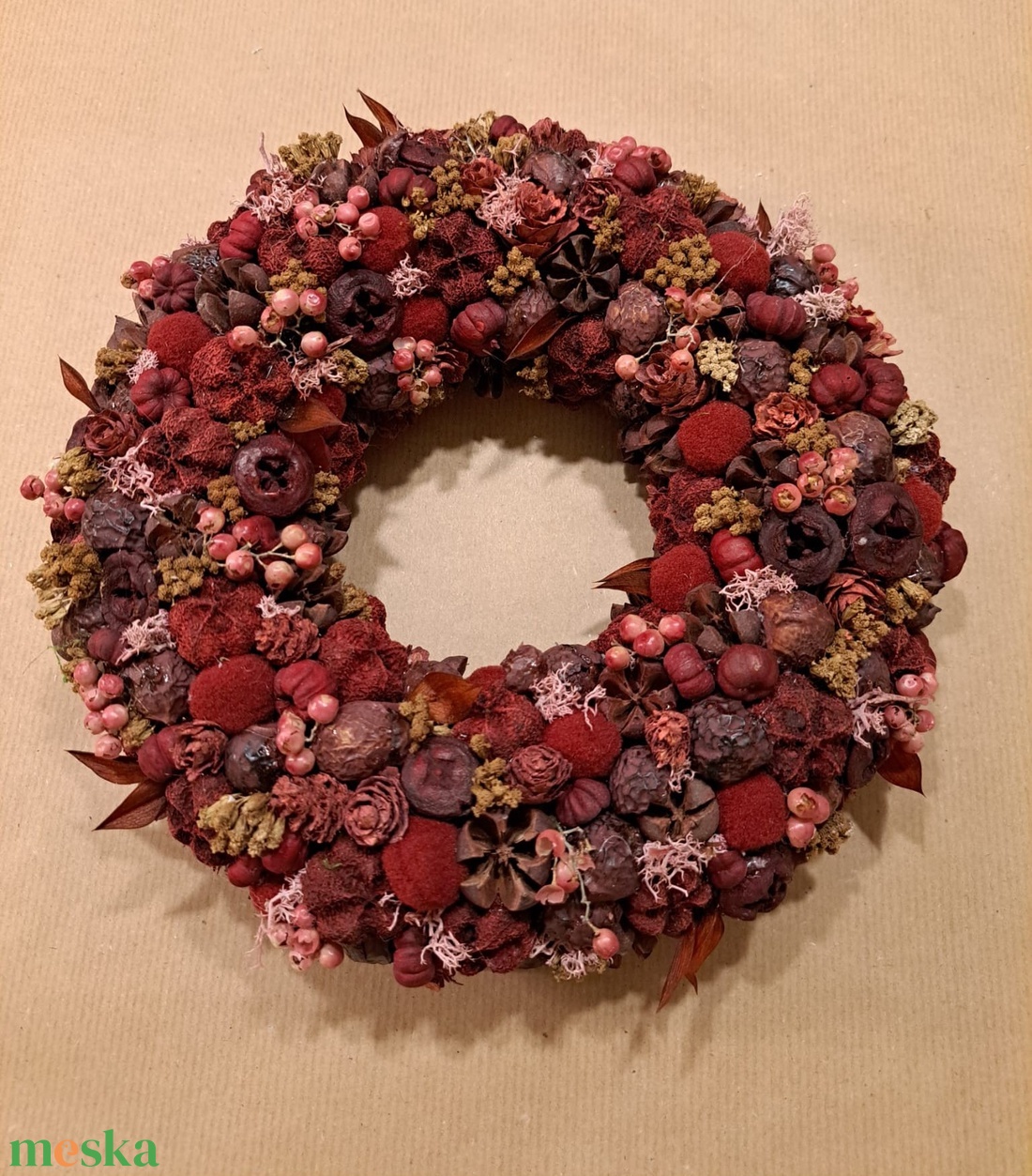 Mélybordó kopogtató - karácsony - adventi díszek - adventi ajtódísz - Meska.hu