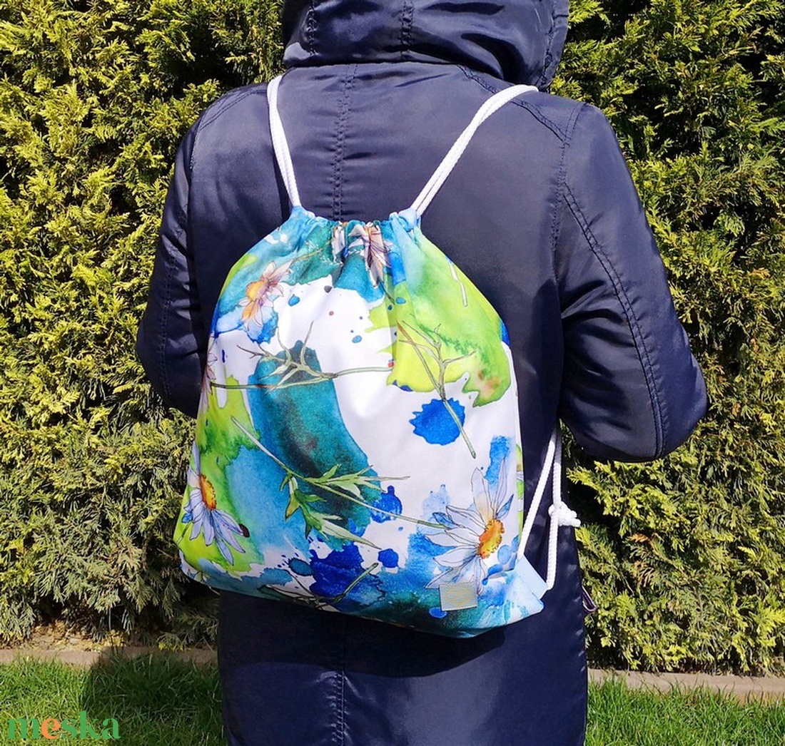 Margaréta Virágos Gym Bag Hátizsák Vízálló - táska & tok - hátizsák - tornazsák, gymbag - Meska.hu Margaréta Virágos Gym Bag Hátizsák Vízálló - táska & tok - hátizsák - tornazsák, gymbag - Meska.hu