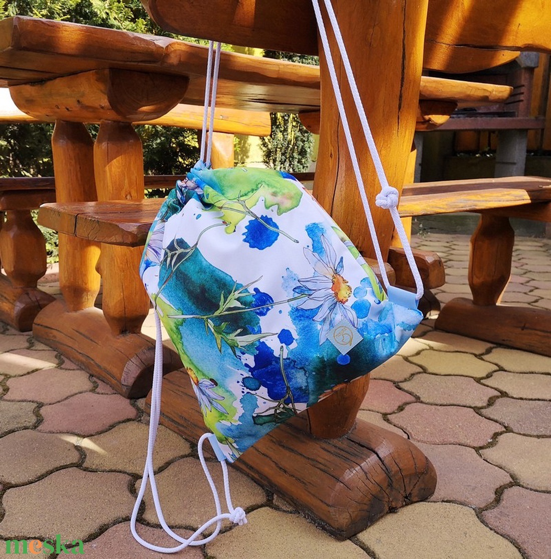 Margaréta Virágos Gym Bag Hátizsák Vízálló - táska & tok - hátizsák - tornazsák, gymbag - Meska.hu Margaréta Virágos Gym Bag Hátizsák Vízálló - táska & tok - hátizsák - tornazsák, gymbag - Meska.hu