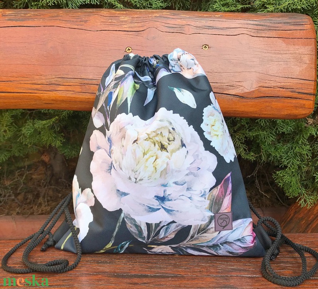 Bazsarózsa Virágos Gym Bag Hátizsák Vízálló - táska & tok - hátizsák - tornazsák, gymbag - Meska.hu Bazsarózsa Virágos Gym Bag Hátizsák Vízálló - táska & tok - hátizsák - tornazsák, gymbag - Meska.hu