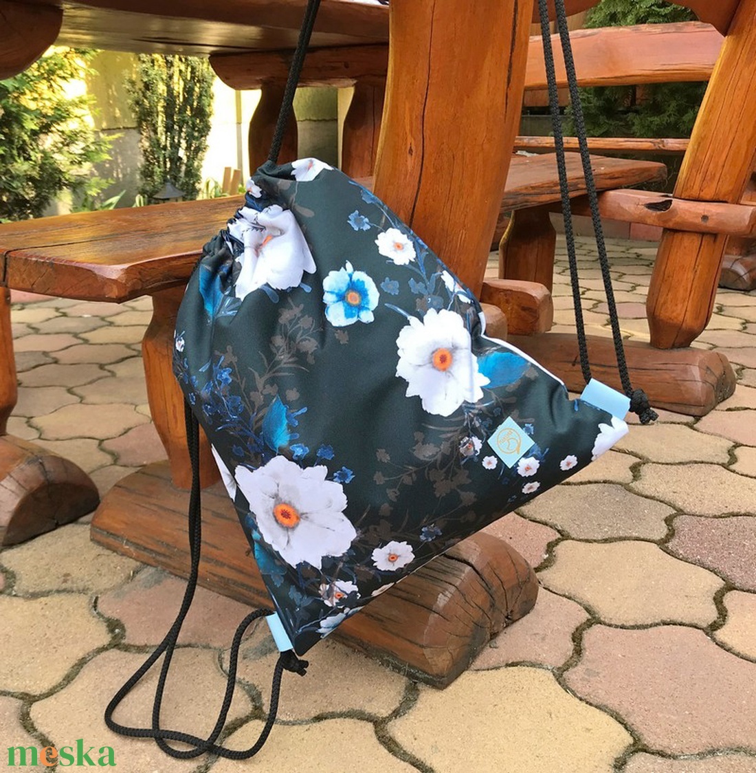 Vadrózsa Virágos Gym Bag Hátizsák Vízálló - táska & tok - hátizsák - tornazsák, gymbag - Meska.hu Vadrózsa Virágos Gym Bag Hátizsák Vízálló - táska & tok - hátizsák - tornazsák, gymbag - Meska.hu