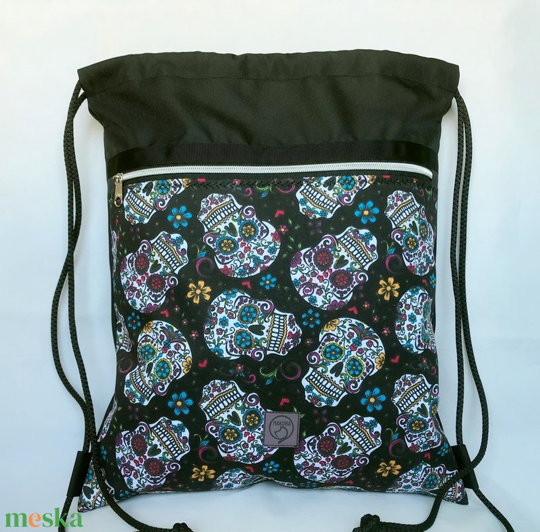 Mexikói Koponyás Vízlepergető Gym Bag Hátizsák - táska & tok - hátizsák - tornazsák, gymbag - Meska.hu Mexikói Koponyás Vízlepergető Gym Bag Hátizsák - táska & tok - hátizsák - tornazsák, gymbag - Meska.hu