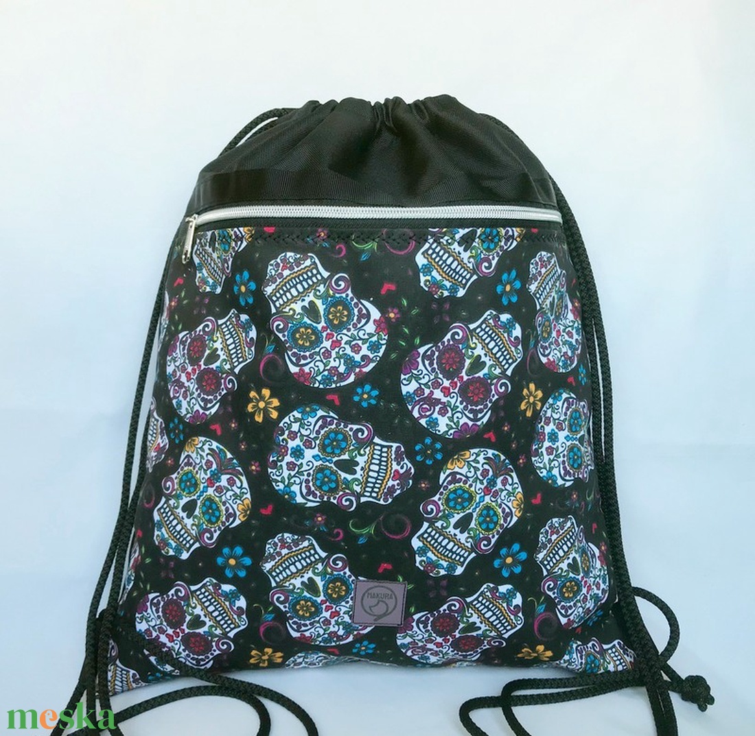 Mexikói Koponyás Vízlepergető Gym Bag Hátizsák - táska & tok - hátizsák - tornazsák, gymbag - Meska.hu Mexikói Koponyás Vízlepergető Gym Bag Hátizsák - táska & tok - hátizsák - tornazsák, gymbag - Meska.hu