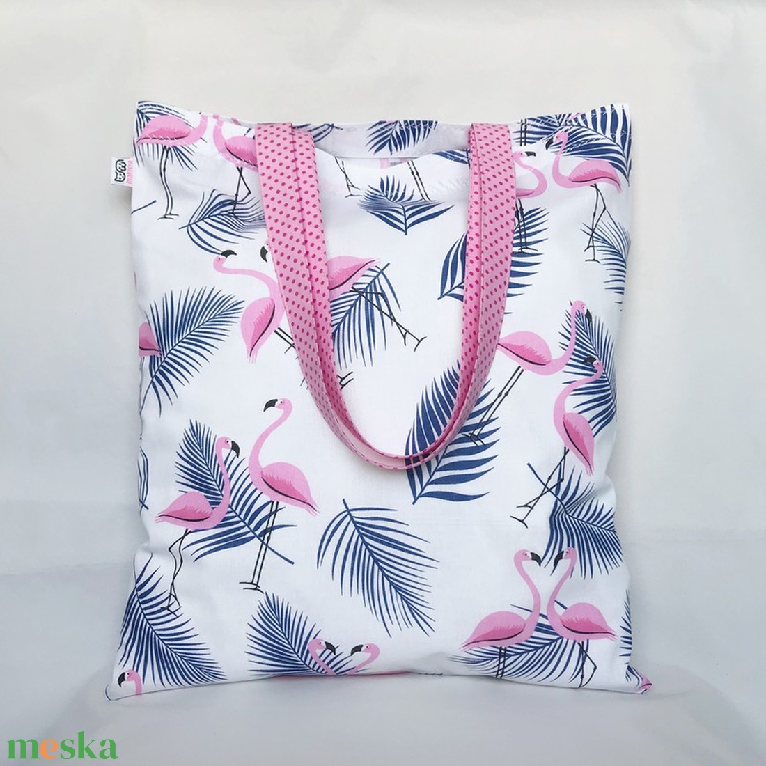 Flamingó Párok Kék Pálmalevelekkel Szatyor - táska & tok - bevásárlás & shopper táska - shopper, textiltáska, szatyor - Meska.hu Flamingó Párok Kék Pálmalevelekkel Szatyor - táska & tok - bevásárlás & shopper táska - shopper, textiltáska, szatyor - Meska.hu
