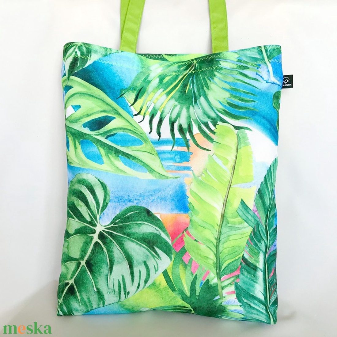 Zöld Pálmalevelek Vízálló Szatyor - táska & tok - kézitáska & válltáska - válltáska - Meska.hu