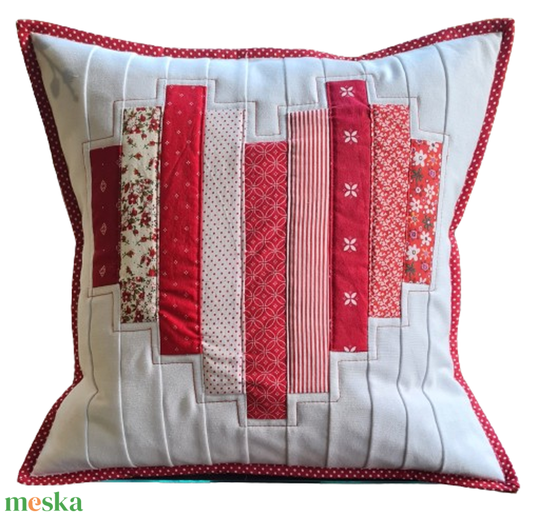 Patchwork díszpárnahuzat, piros szív - otthon & életmód - lakástextil - párna & párnahuzat - Meska.hu Patchwork díszpárnahuzat, piros szív - otthon & életmód - lakástextil - párna & párnahuzat - Meska.hu