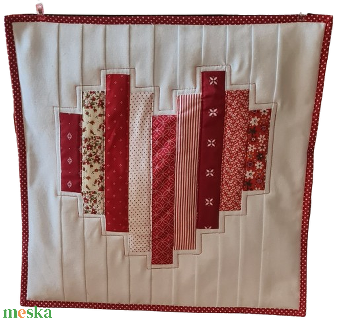 Patchwork díszpárnahuzat, piros szív - otthon & életmód - lakástextil - párna & párnahuzat - Meska.hu Patchwork díszpárnahuzat, piros szív - otthon & életmód - lakástextil - párna & párnahuzat - Meska.hu