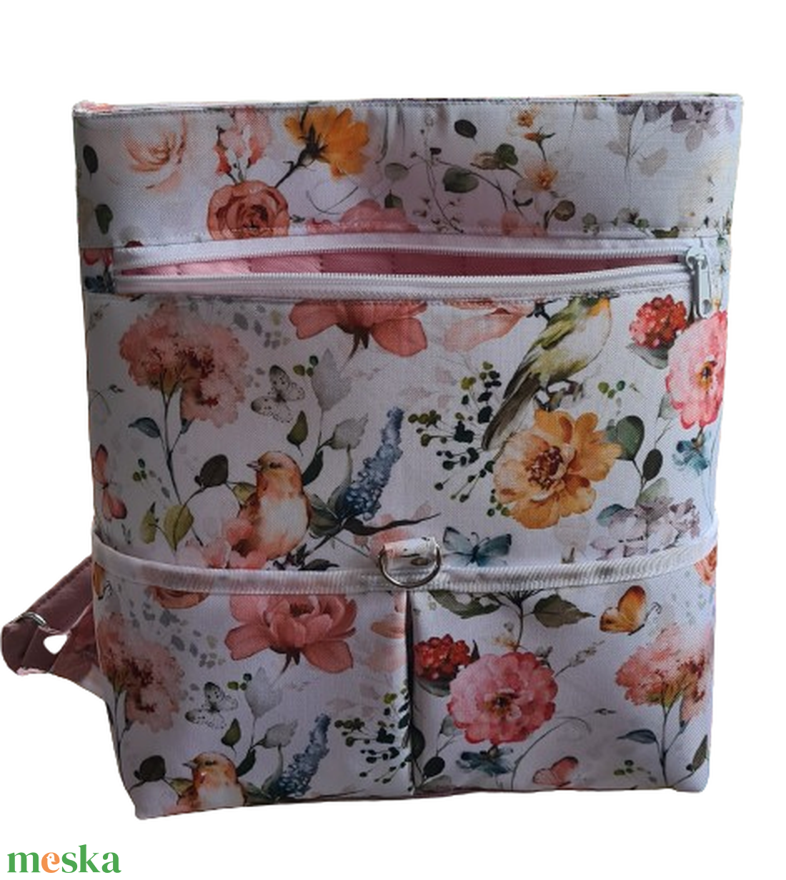 Mintás gyöngyvászon hátizsák - táska & tok - hátizsák - hátizsák - Meska.hu