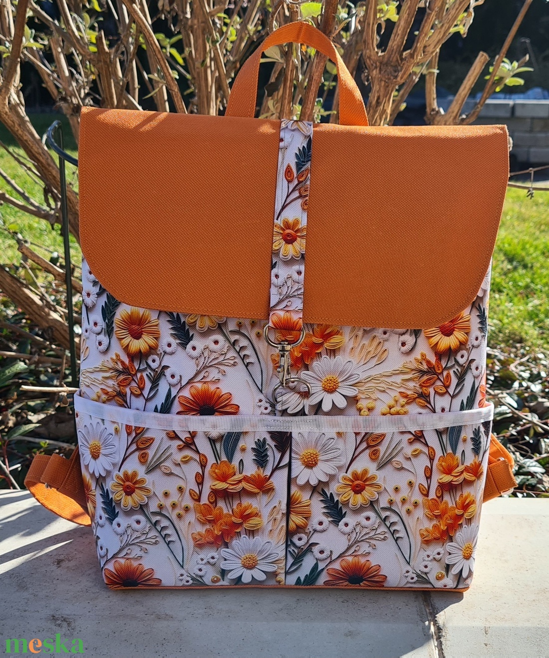 Mintás gyöngyvászon hátizsák - táska & tok - hátizsák - hátizsák - Meska.hu