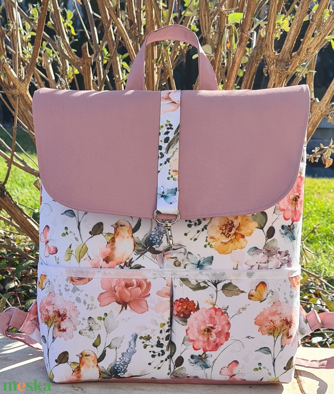 Mintás gyöngyvászon hátizsák - táska & tok - hátizsák - hátizsák - Meska.hu