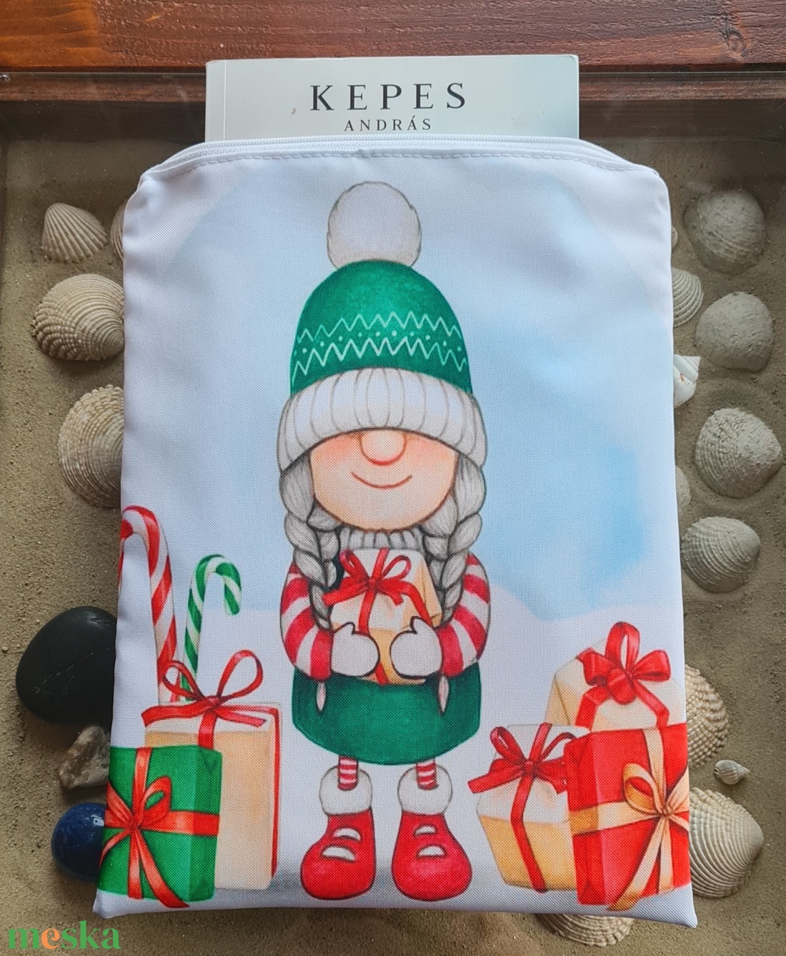 Karácsonyi cipzáras könyvtok - könyv & zene - könyvtok - Meska.hu