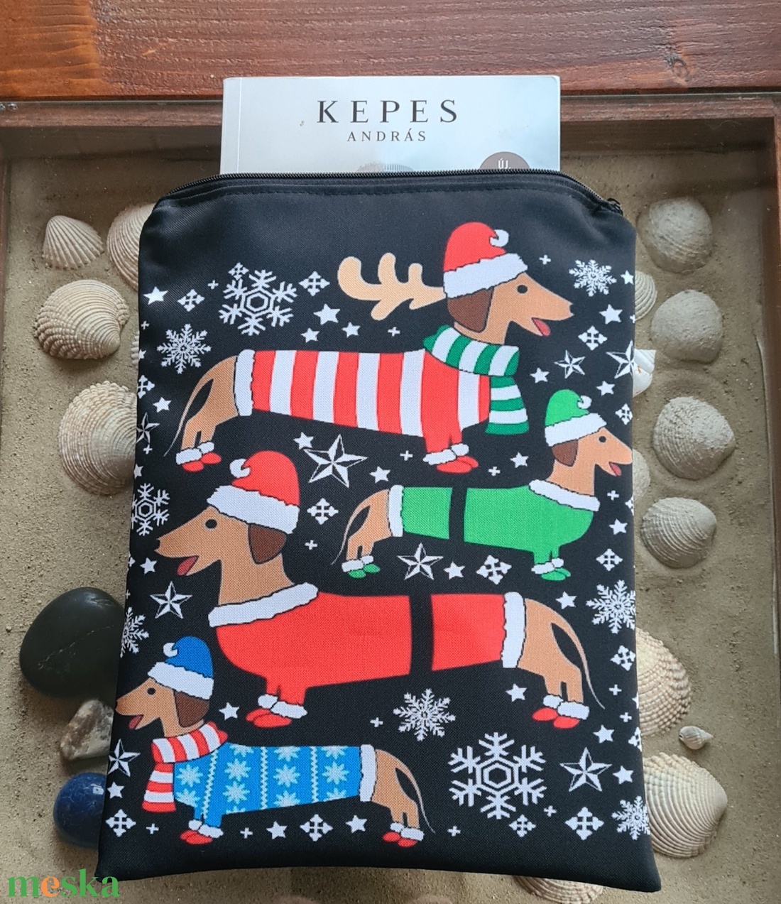 Karácsonyi cipzáras könyvtok - könyv & zene - könyvtok - Meska.hu