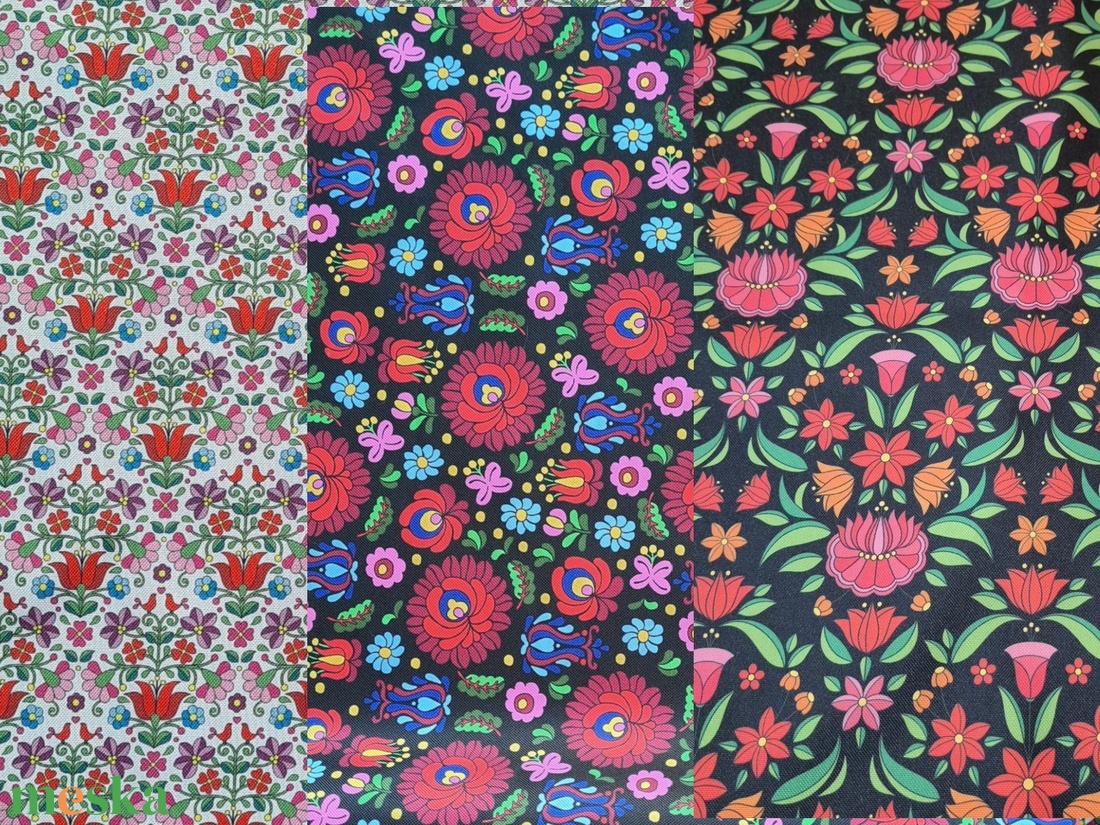 Népi virágmintás nagyméretű cipzáros pénztárca - táska & tok - pénztárca & más tok - pénztárca - női pénztárca - Meska.hu