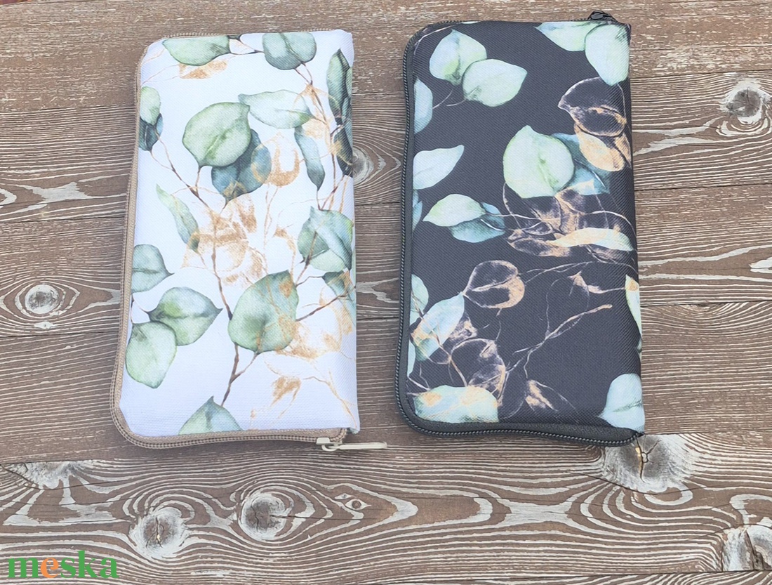 Eukaliptuszlevelek -  nagyméretű cipzáros pénztárca - táska & tok - pénztárca & más tok - pénztárca - női pénztárca - Meska.hu