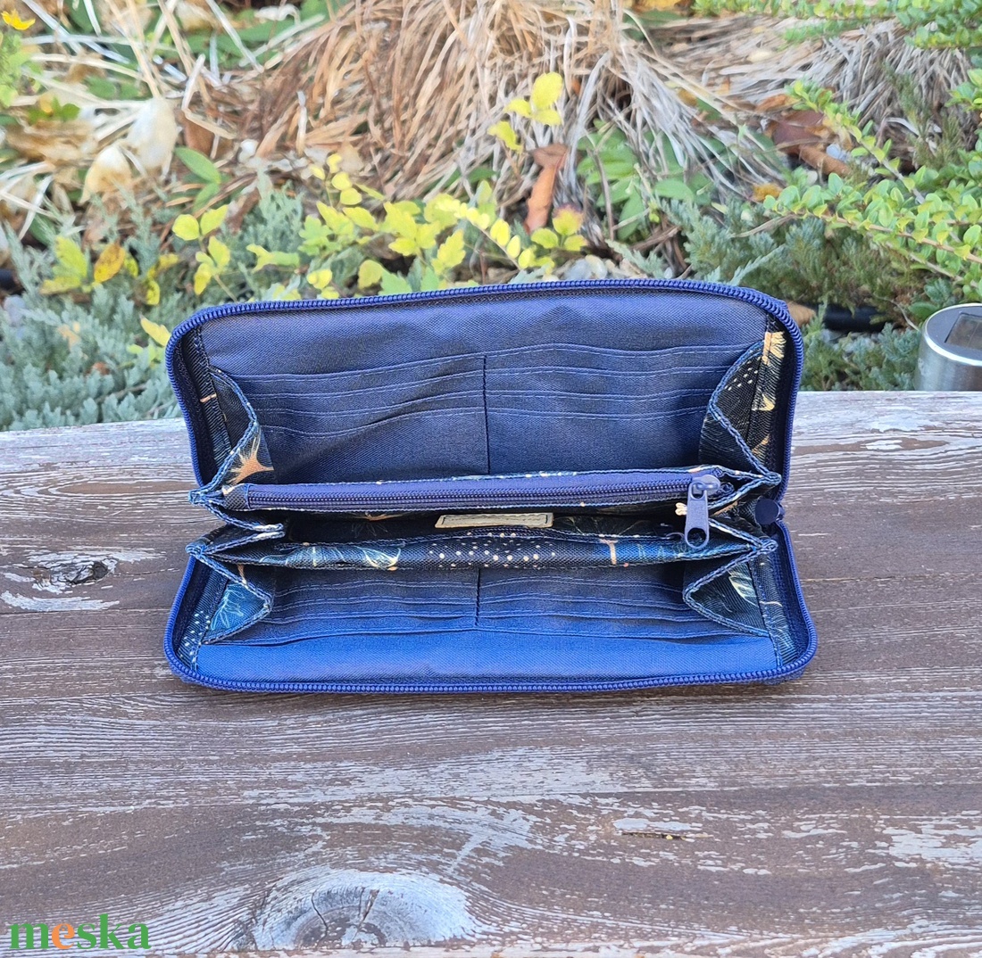 Gingko biloba -  nagyméretű cipzáros pénztárca - táska & tok - pénztárca & más tok - pénztárca - női pénztárca - Meska.hu